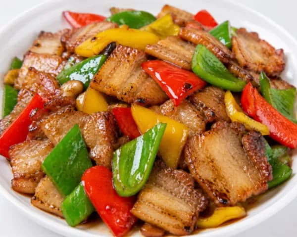 Stir-Fried Pork Belly with Bell Peppers