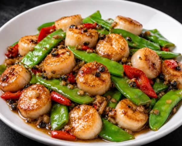 Scallops with Snow Peas