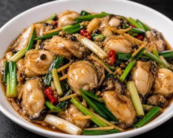 Oyster with Ginger and Green Onions