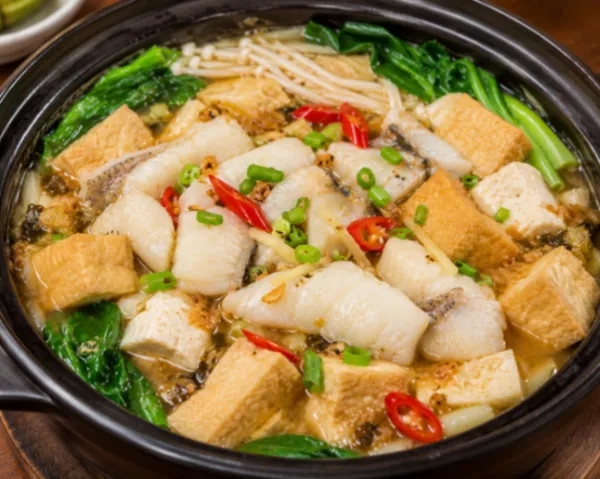 Fish Filet and Bean Curd in Hot Pot