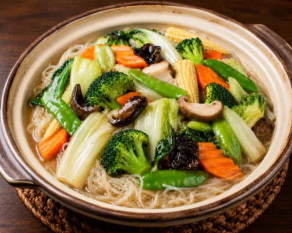 Mixed Vegetables with Rice Vermicelli Hot Pot