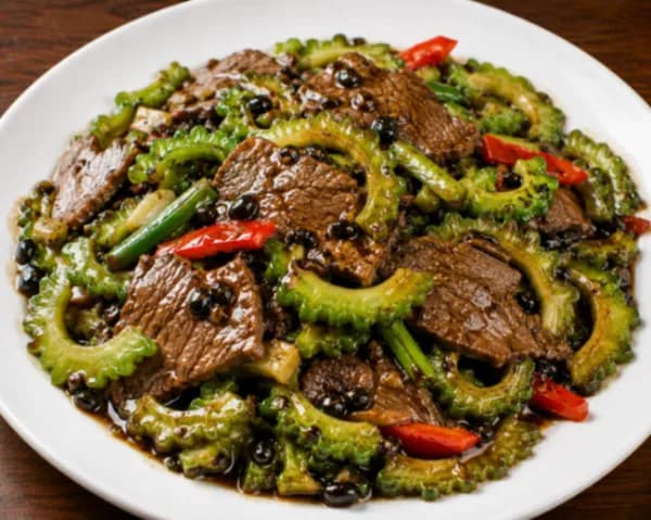 Beef and Bitter Melon in Black Bean Sauce