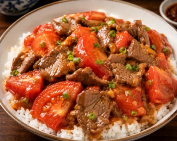 Beef and Tomato on Rice