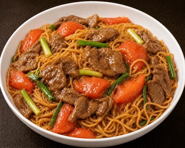 Beef and Tomato-Fried Noodles